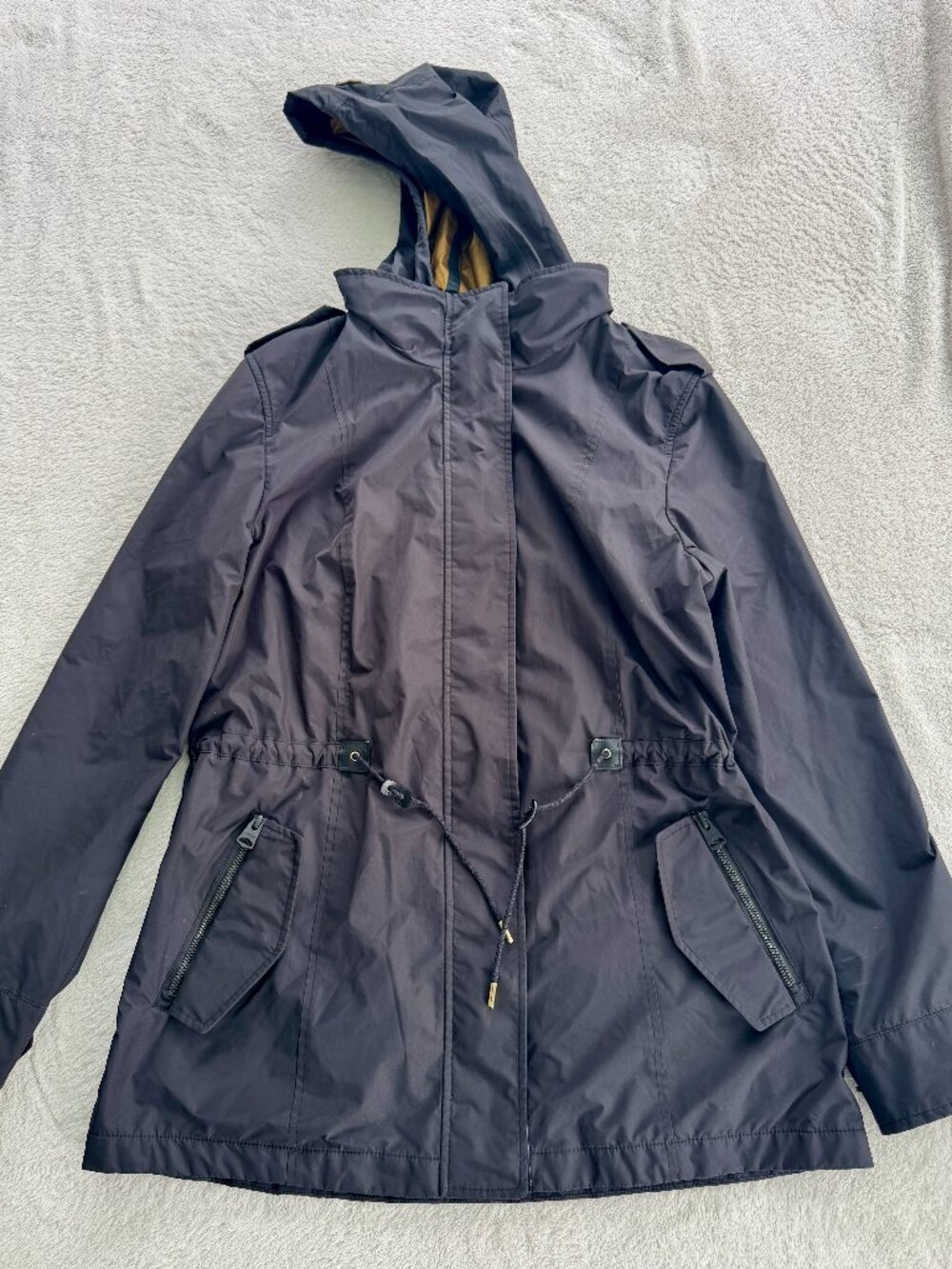Mackage Melita U Rain Coat Jacket Black Leather Pulls Size M
